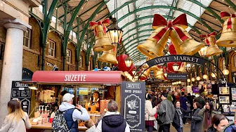 London Walking Tour🎄Christmas Preparations 2024 🇬🇧 West End Covent Garden 4K Virtual Walking Tour