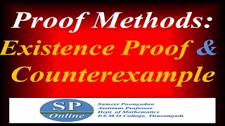 S1 B.Sc; Maths; Lecture 25-Proof Methods-Existence Proof & Counterexample