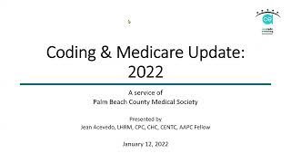 Coding & Medicare Update  2022