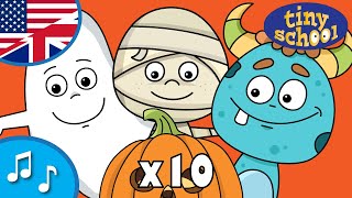 Halloween Monster Finger Family Song 10 times - Nursery Rhyme Collection for children - tinyschool