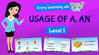 Use of A & An For Kids | English Grammer | Grade 1 | Tutway