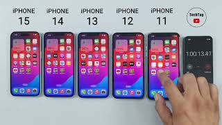 BATTERY Test iPhone 15 vs 14 vs 13 vs 12 vs 11