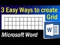 3 Easy Ways to create Grid in Microsoft Word