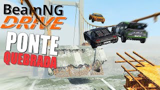 Salto da ponte quebrada no Beamng Drive