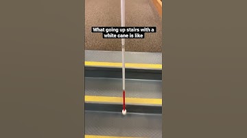 White Cane & Ascending Stairs #demo #blind #orientationandmobility #stairs #awareness