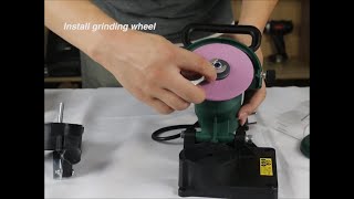 How to Install the Grinding Wheel on Electric Chain Saw Sharpener for Brand POSONPRO