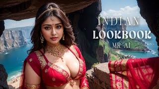 [4K] Ai Art Indian Lookbook Girl Al Art Video - Dramatic Cliffs