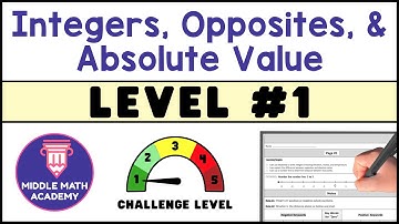 ✏️ *Integers Opposites Absolute Value Level #1 of 5 ✏️ UPDATED