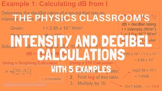 DeciBel and Intensity Calculations