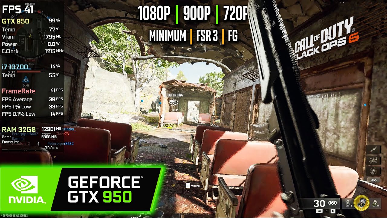 GTX 950 | COD Black Ops 6 - 1080p, 900p, 720p, FSR 3...