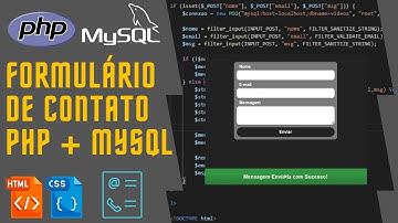 FORMULÁRIO DE CONTATO COM PHP + MYSQL