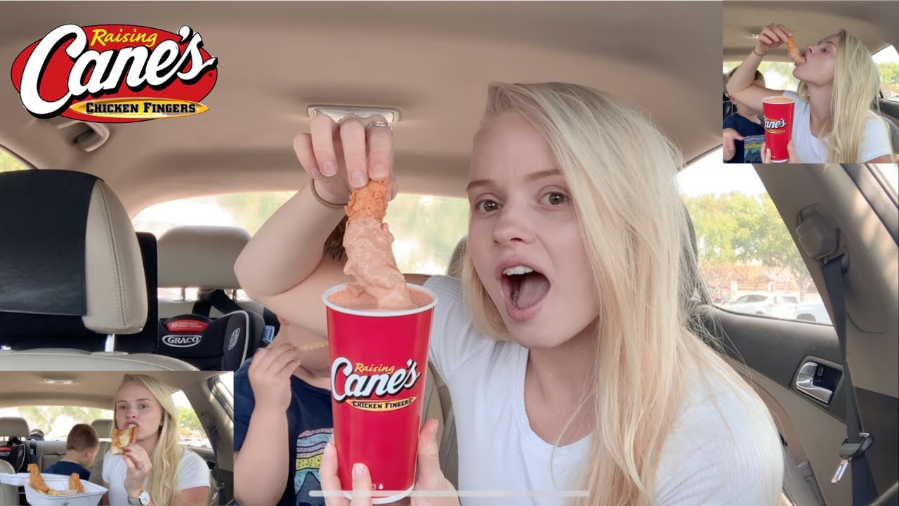 RAISING CANE'S MUKBANG! (Huge Cup Of Sauce, Honey Mustard, Best Chicken ...