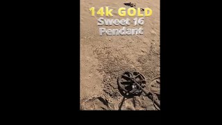 14k Gold Sweet 16 Pendant found metal detecting the Beach. #gold #beach #fun