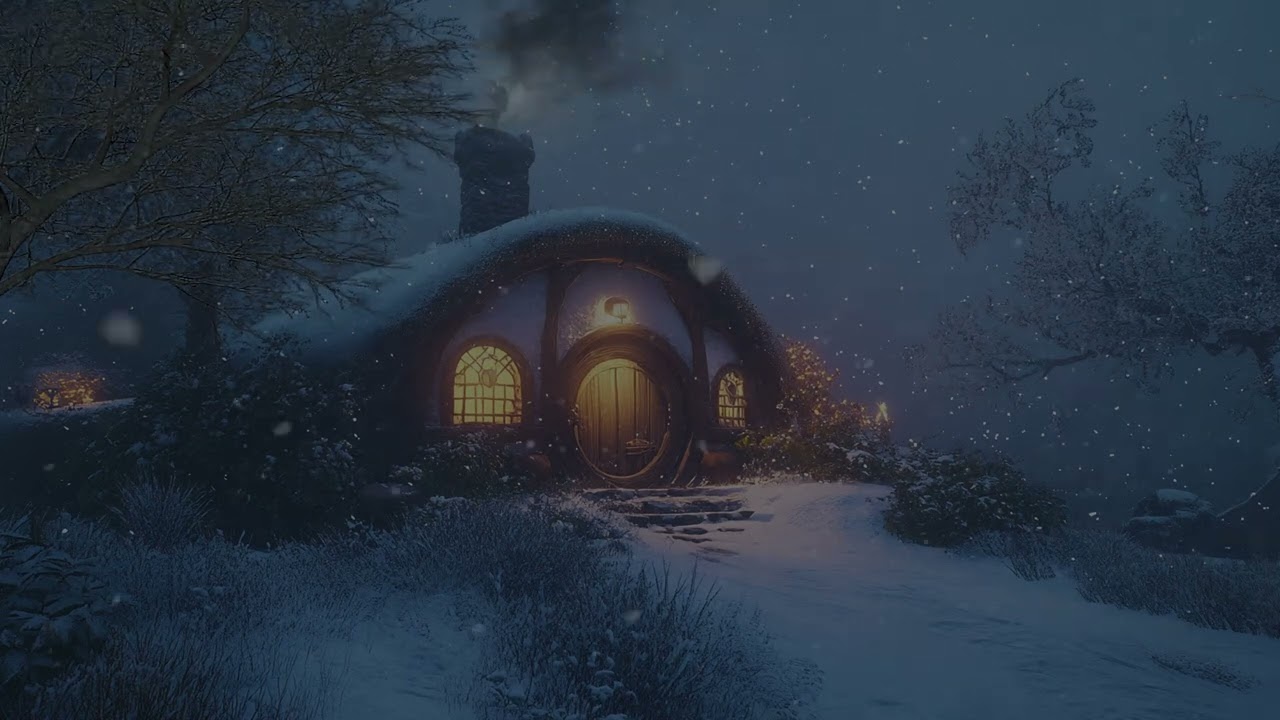 Snowstorm at a Frozen Wooden Hut┇Howling Wind & Blowing Snow┇Freezing Snowstorm Sounds for Sleeping