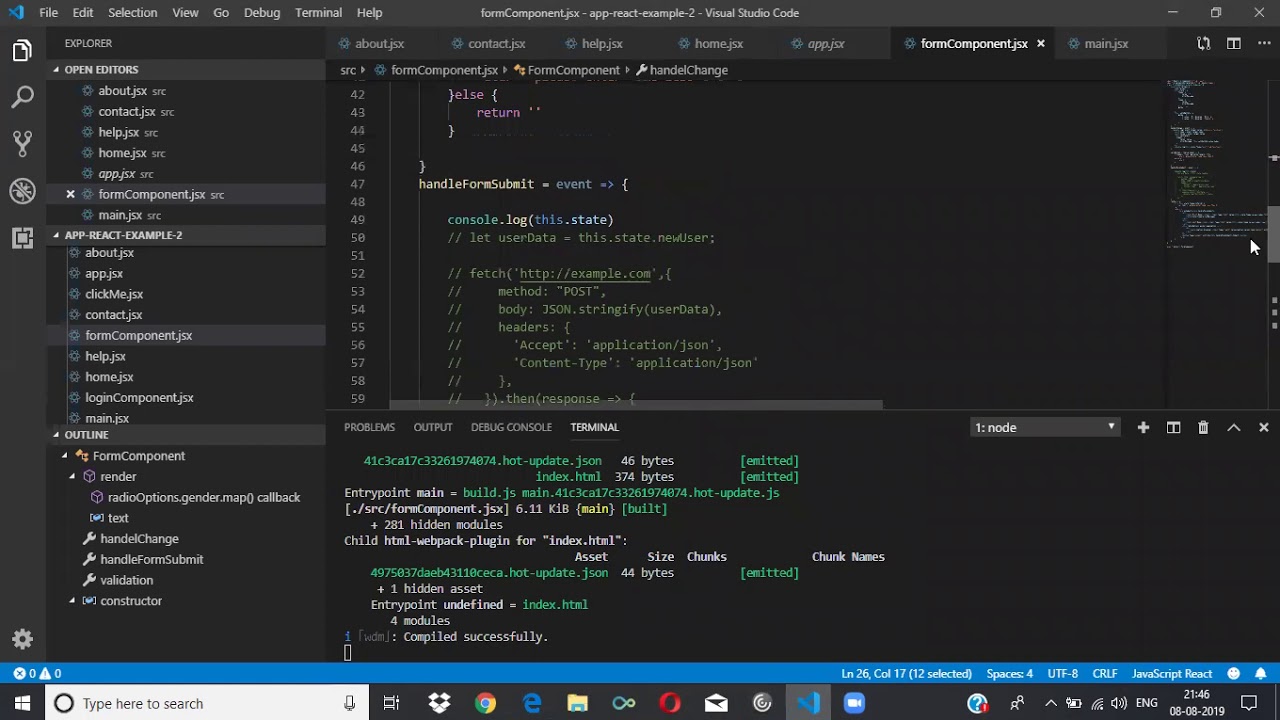 Forms context api react life cycle method part 8 - YouTube