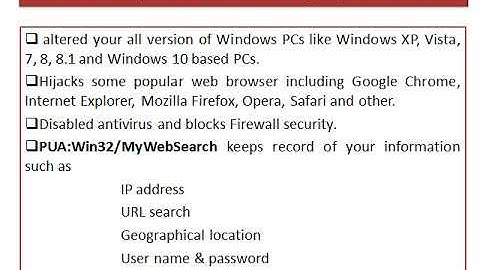 Remove PUA:Win32/MyWebSearch from browser (Prevention Tips)