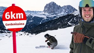 Skiing the MOST beautiful slope in the Dolomites: Gardenissima at Seceda