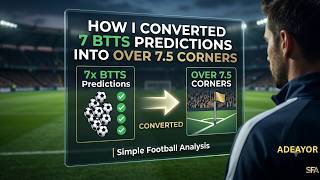 How I Converted 7 BTTS Predictions into Over 7.5 Corners | Simple Football Analysis 