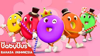 Donat Warna-warni Sedang Menari 🍩| Lagu Makanan Anak | Lagu Donat Anak | BabyBus Bahasa Indonesia