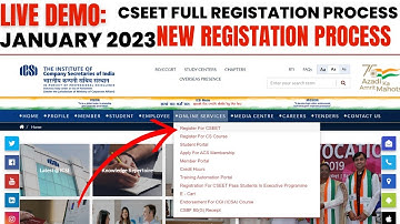 Live Demo : CSEET Registration Process January 2023 | How to Register CSEET Exam January 2023