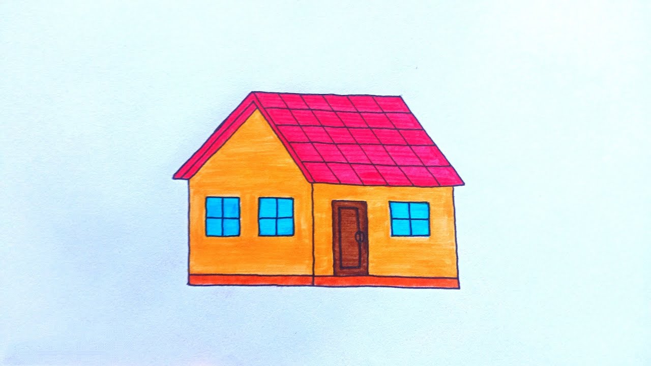 How To Draw A House | Easy House Drawing For Beginners - YouTube