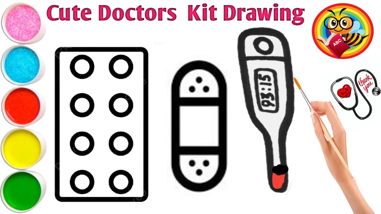 Doctor Kit Drawing 3 , Colouring and Painting for Toddlers, kid's Draw