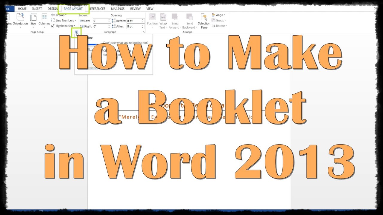 how-to-make-a-booklet-in-word-2013-youtube