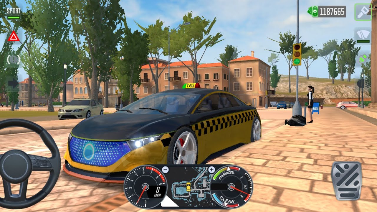 Real Luxury EV Sedan Taxi 2025 – Uber Style Driving Simulator in Rome City (iOS)