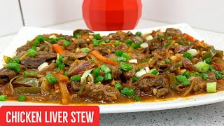 Best tender and flavorful chicken liver stew with tomatoes, onions and paprika recipe