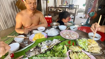 Cá Lóc Nướng , Thịt Ba Rọi Luộc Cuốn Bánh Tráng • Thêm Xị Rượu Đế Tuyệt Vời | Team Miền Tây #28