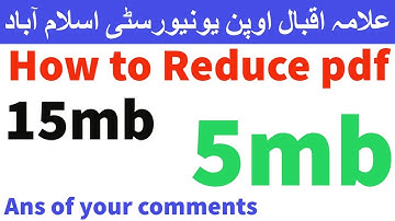 Best pdf compressor adobe acrobat AIOU online Assignment File size less than 5mb | AIOU INFO