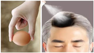 White hair to black hair naturally in 3 minutes | Gray hair dye with egg and herb | white hair