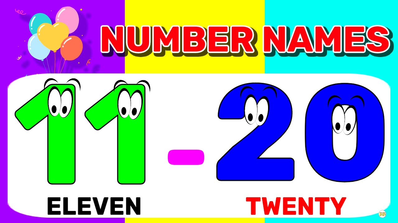 Learn 11 to 20 Numbers with Spelling | Eleven to Twenty Number Names ...