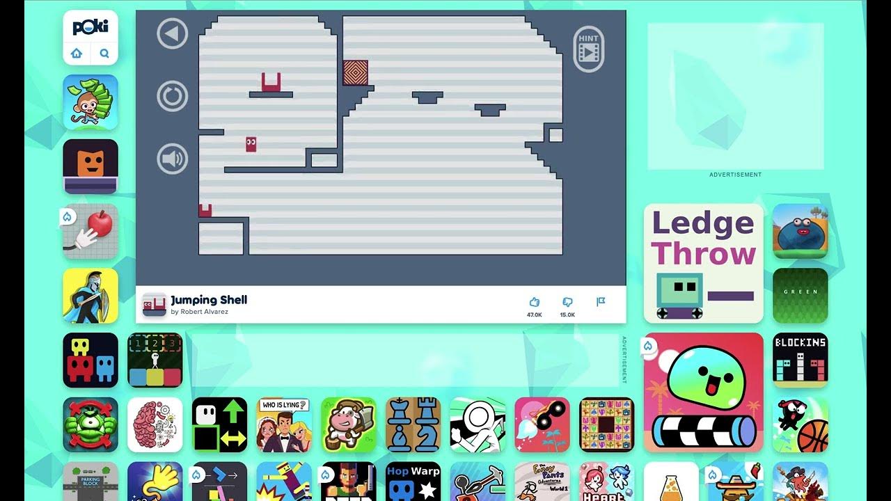 Tutorial for Jumping Shell from poki level 15 (episode 1) YouTube