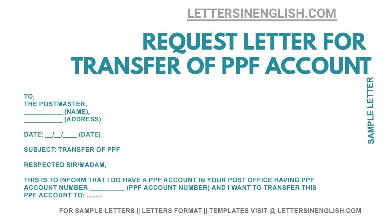 sample letter of request for transfer of payment