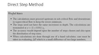 Gradually varied Flow Computations