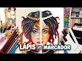 DESAFIO LAPIS DE COR X MARCADORES! QUAL LADO FICOU MELHOR???