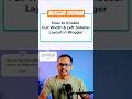 Full Width & Left Sidebar Layout in Blogger