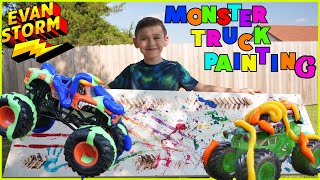 Kids Painting 🎨 with Monster Jam Toy Trucks