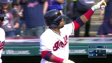 DET@CLE: Santana crushes a two-run homer to pad lead