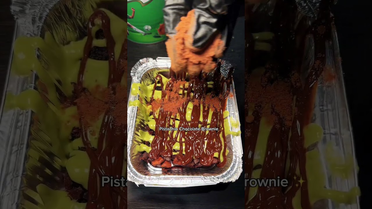 DAN EATS Sheffield has introduced Pistachio Chocolate Brownies 😍 Dubai Chocolate version next?