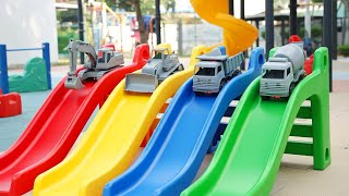 WOW! Gray Trucks Transform into RAINBOW COLORS! 🌈🚜 Excavator, Bulldozer, Dump Truck! Nursery Rhymes