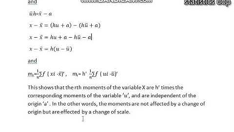 Change of origin and scale And Charlier Check Lec 18:Measure of Dispersion/Urdu/Hindi|Statistics Uop
