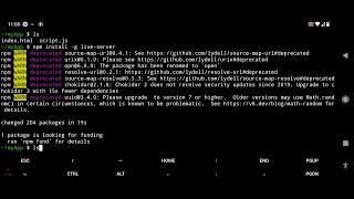live server from termux  (need to  install nodejs frist) frontend  web developer