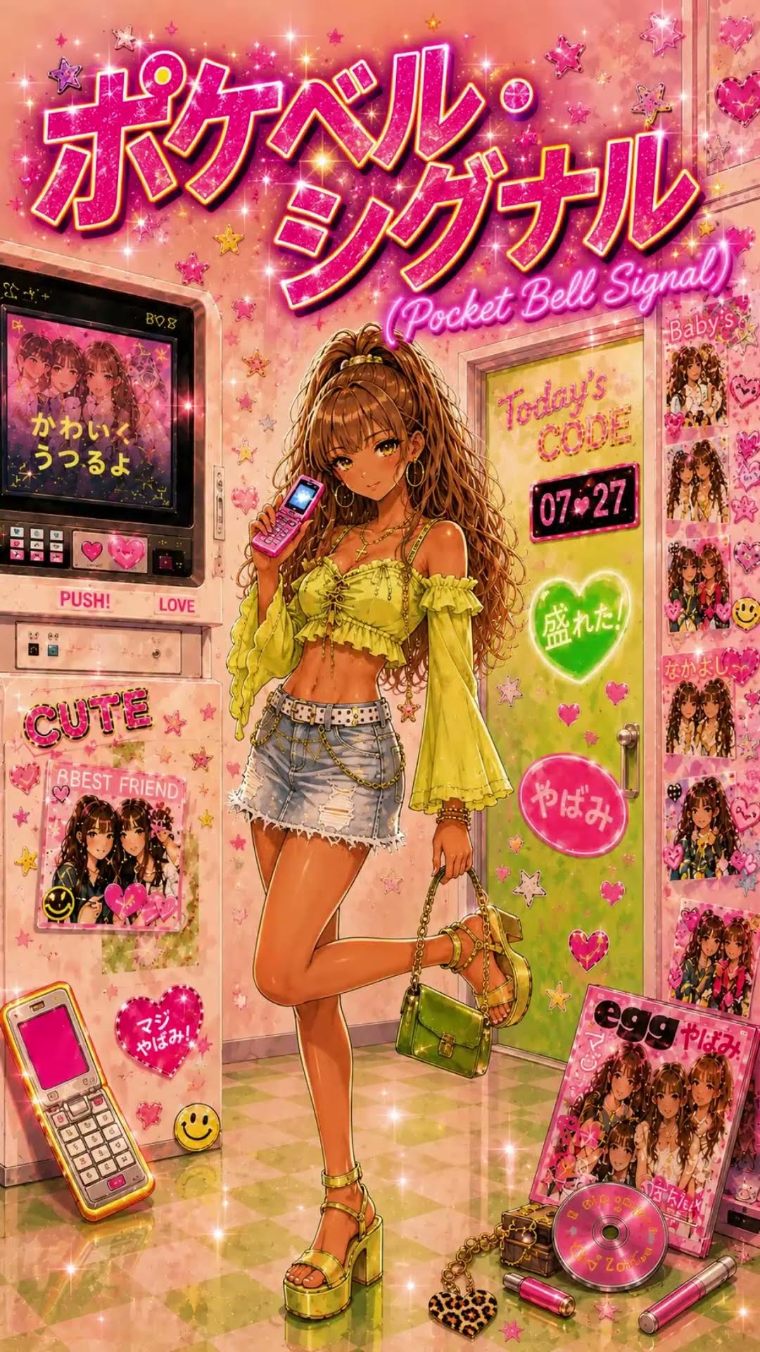 平成ギャル 📟 Pocket Bell Signal (Heisei Gyaru 90s Eurobeat) - YouTube