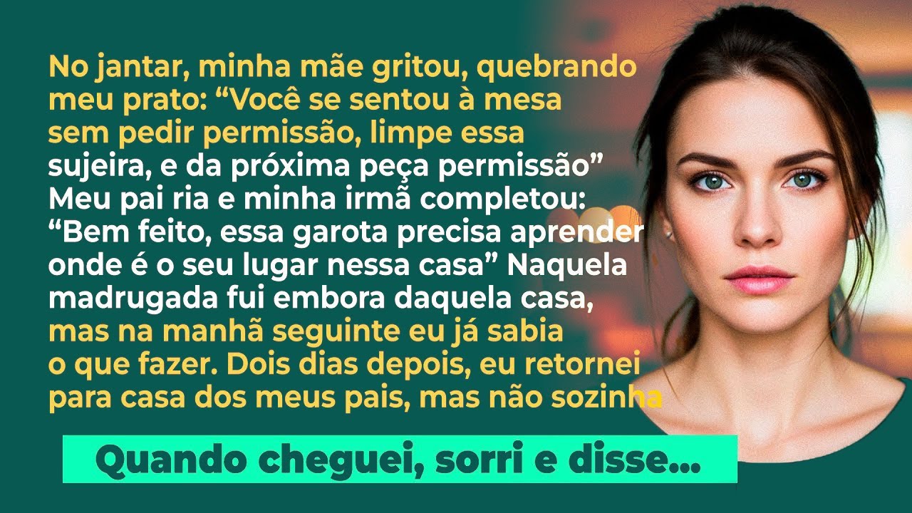 No jantar, minha mãe gritou; 'Você se sentou à mesa sem pedir permissão', quebrando meu prato