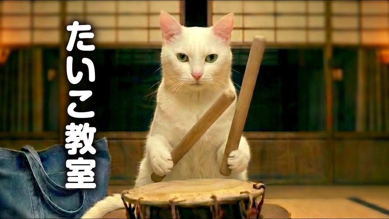 【猫の日常】たいこ教室｜ねこせいかつ｜Taiko Class