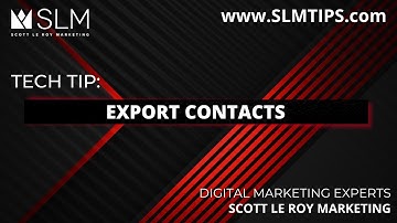 Tech Tip: How to Export Contacts