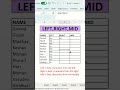 Learn how to use LEFT, RIGHT & MID functions to extract text easily from any data #excel #exceltipse