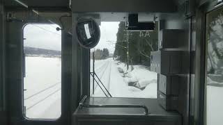 【元日の信越本線】越後岩塚駅→塚山駅（JR東日本E129系電車）車窓の美しい雪景色、走行音、車内アナウンス（新潟県長岡市）Shinetsu Main Line Niigata JAPAN TRAIN